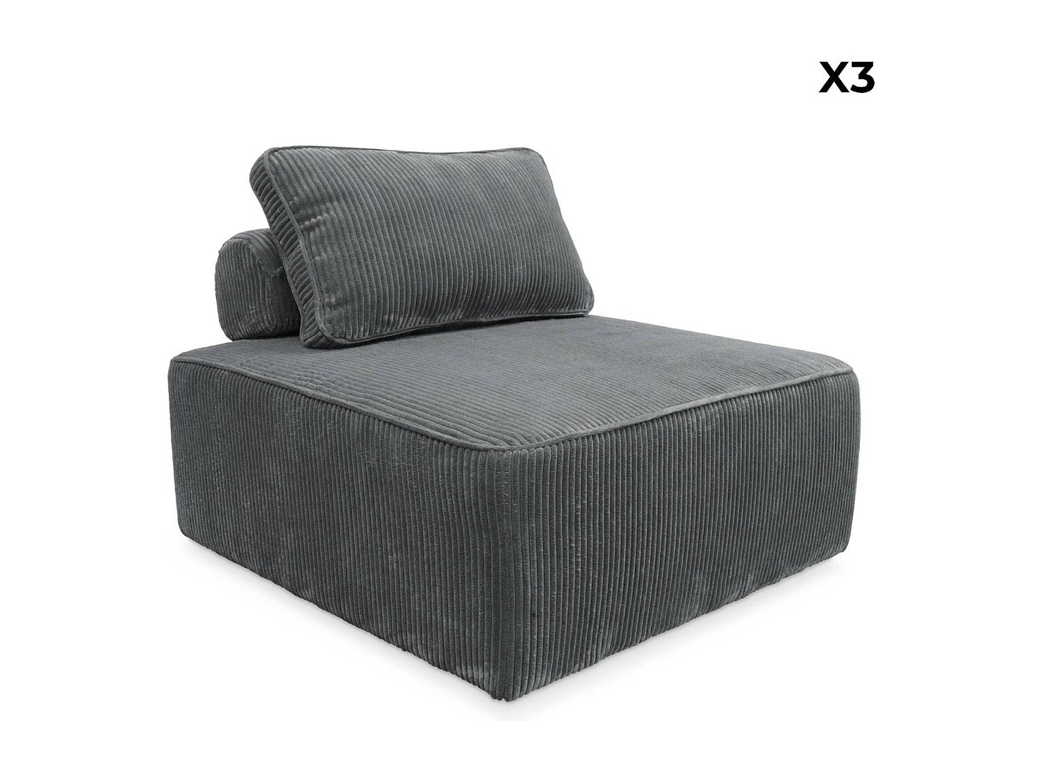 Chauffeuse modulable gris velours