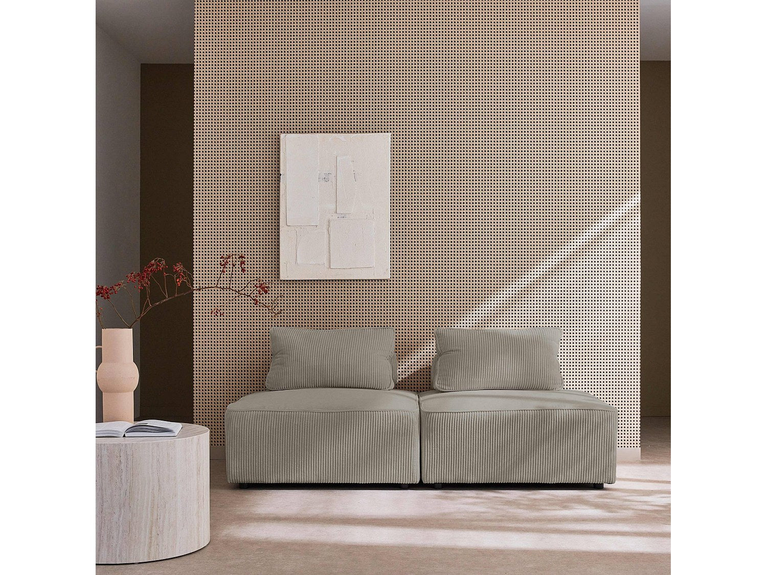 Chauffeuse modulable gris velours