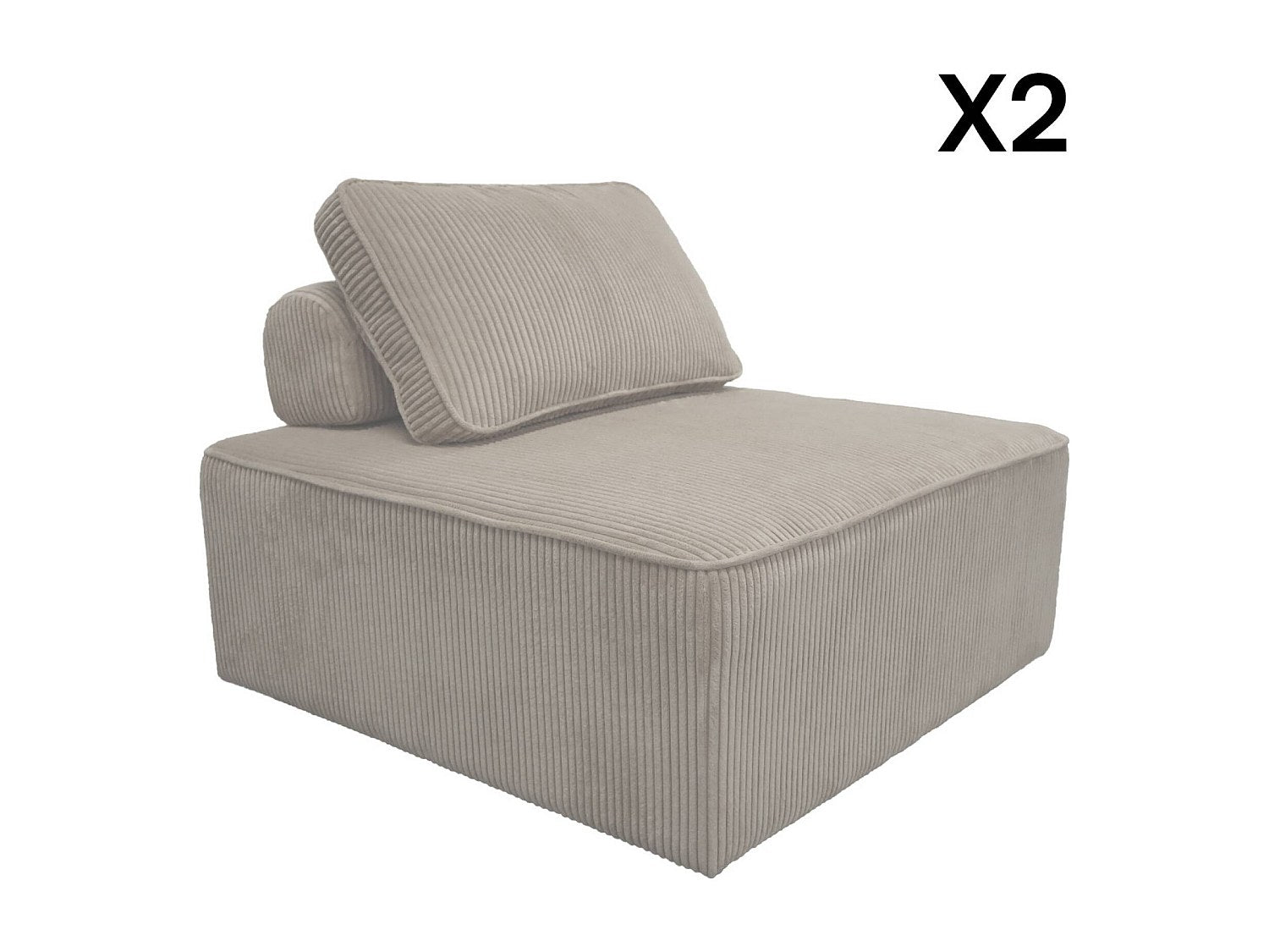 Chauffeuse modulable gris velours