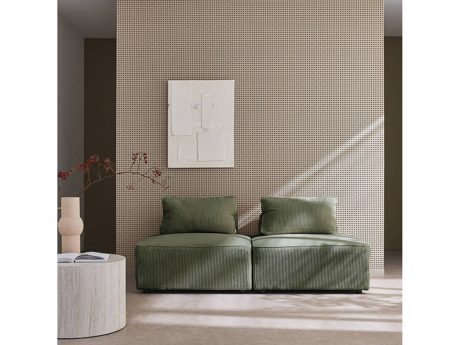 Chauffeuse modulable vert velours