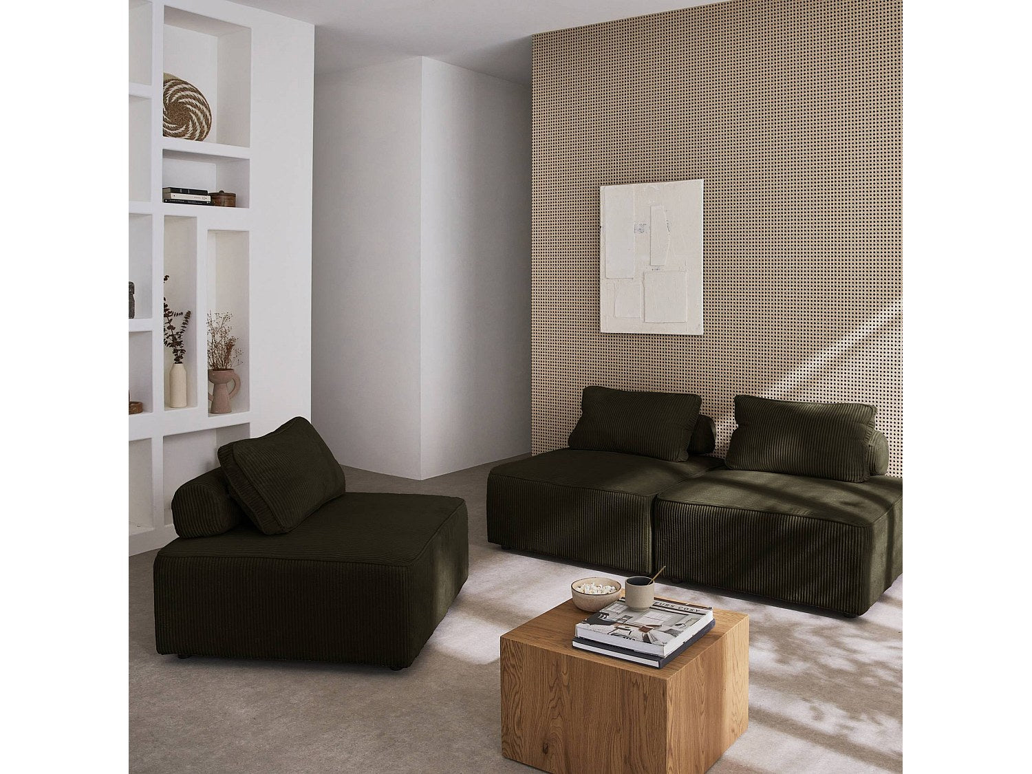 Chauffeuse modulable vert velours