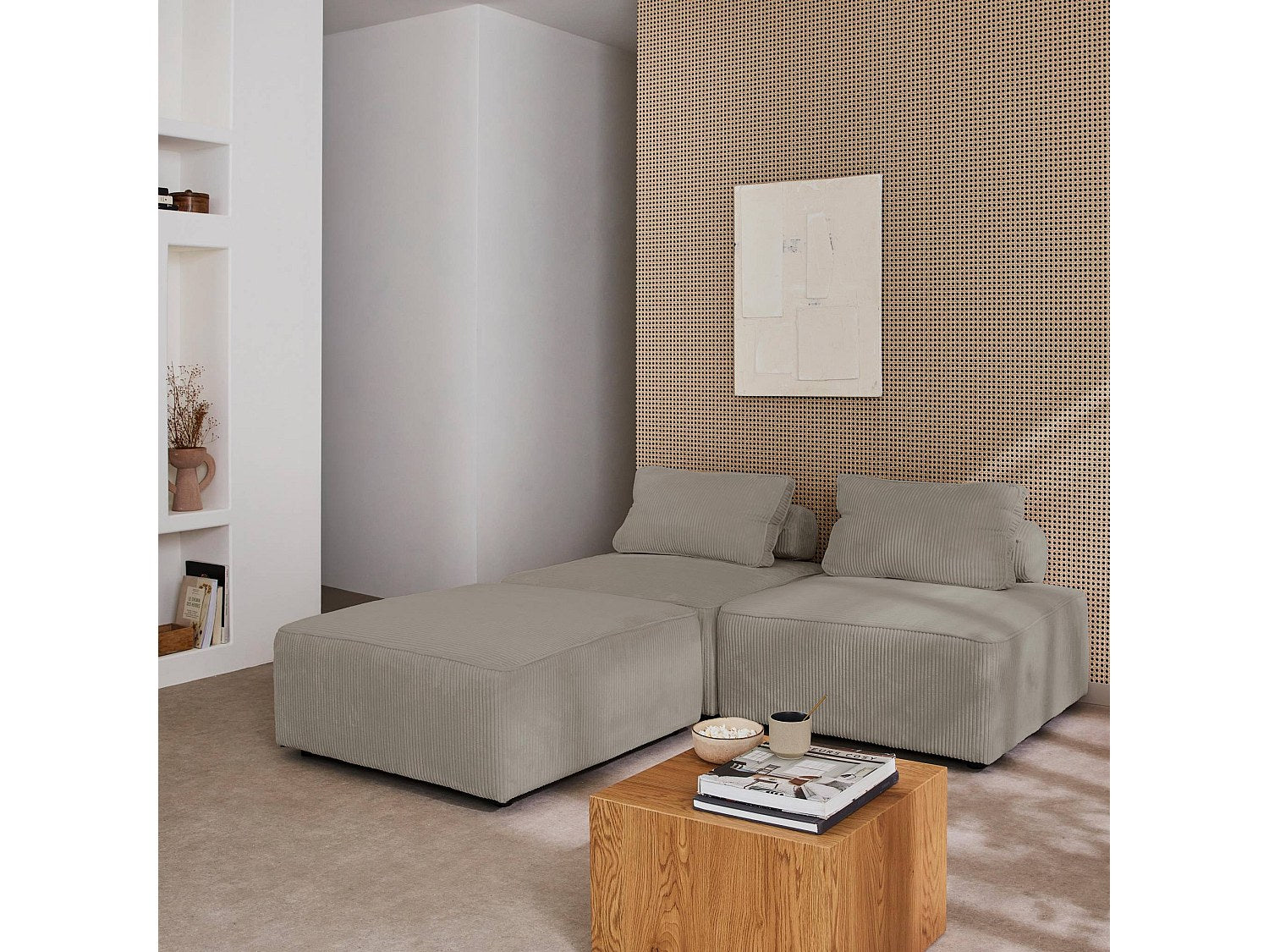 Chauffeuse modulable gris velours
