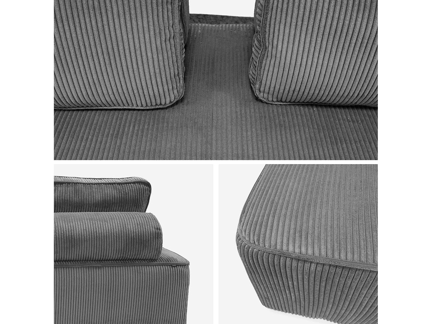 Chauffeuse modulable 3 places gris velours