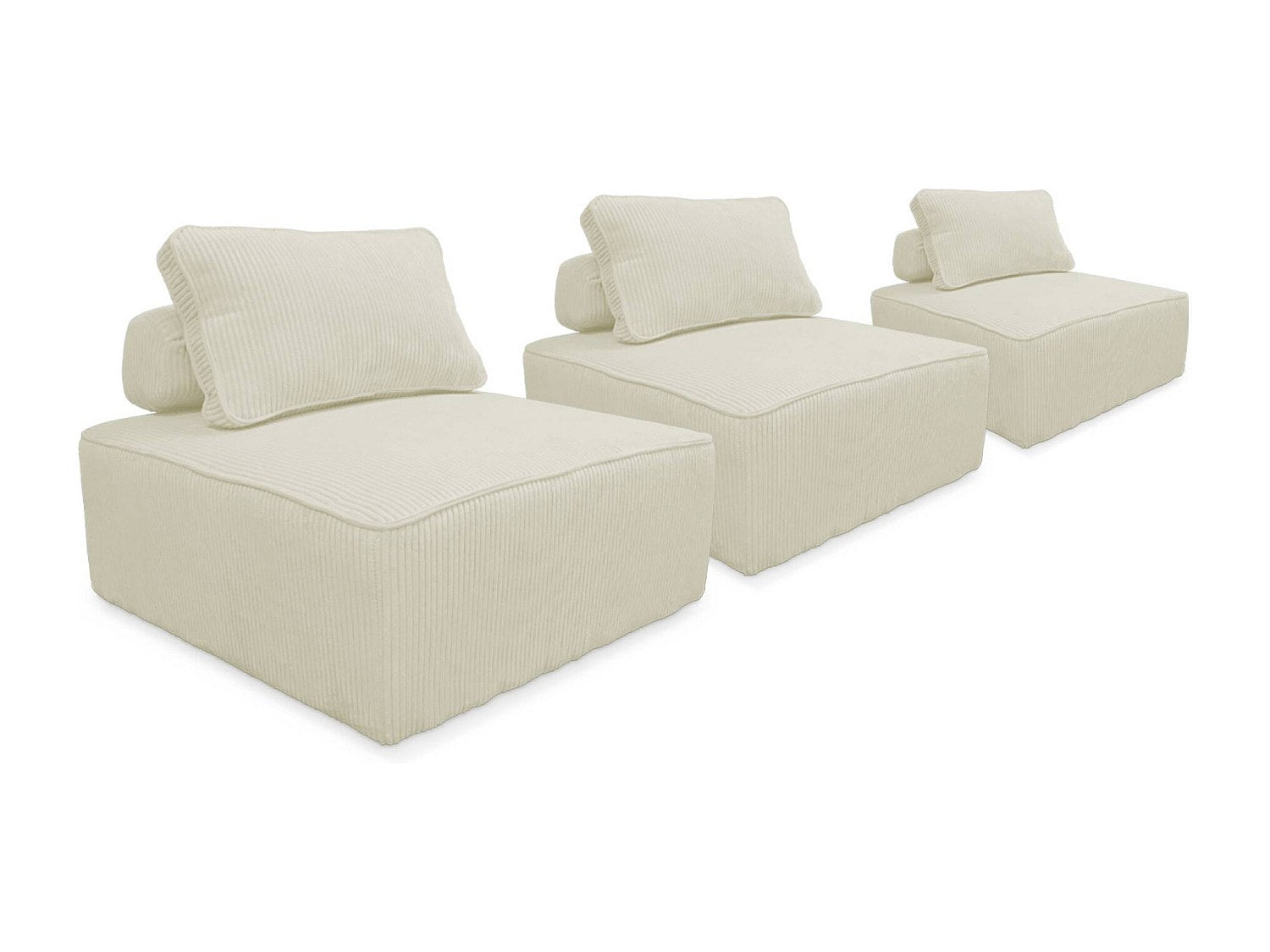 Chauffeuse modulable beige velours