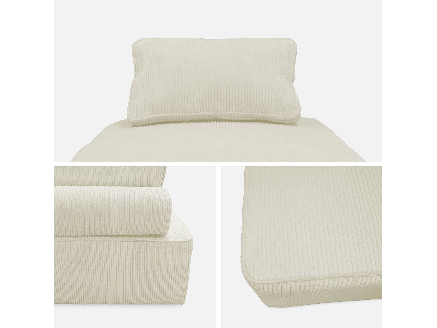 Chauffeuse modulable beige velours