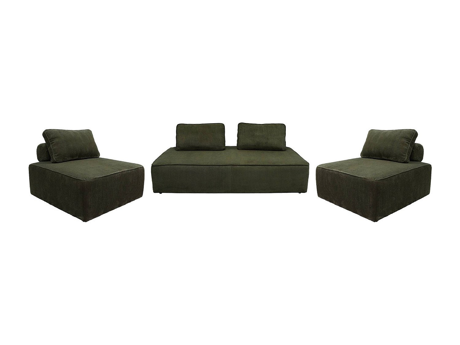 Chauffeuse modulable 4 places vert velours