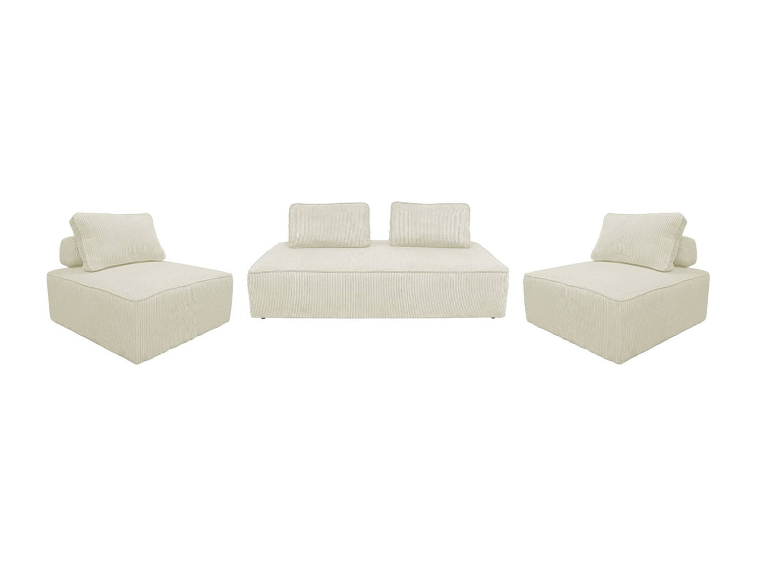 Chauffeuse modulable 4 places beige velours