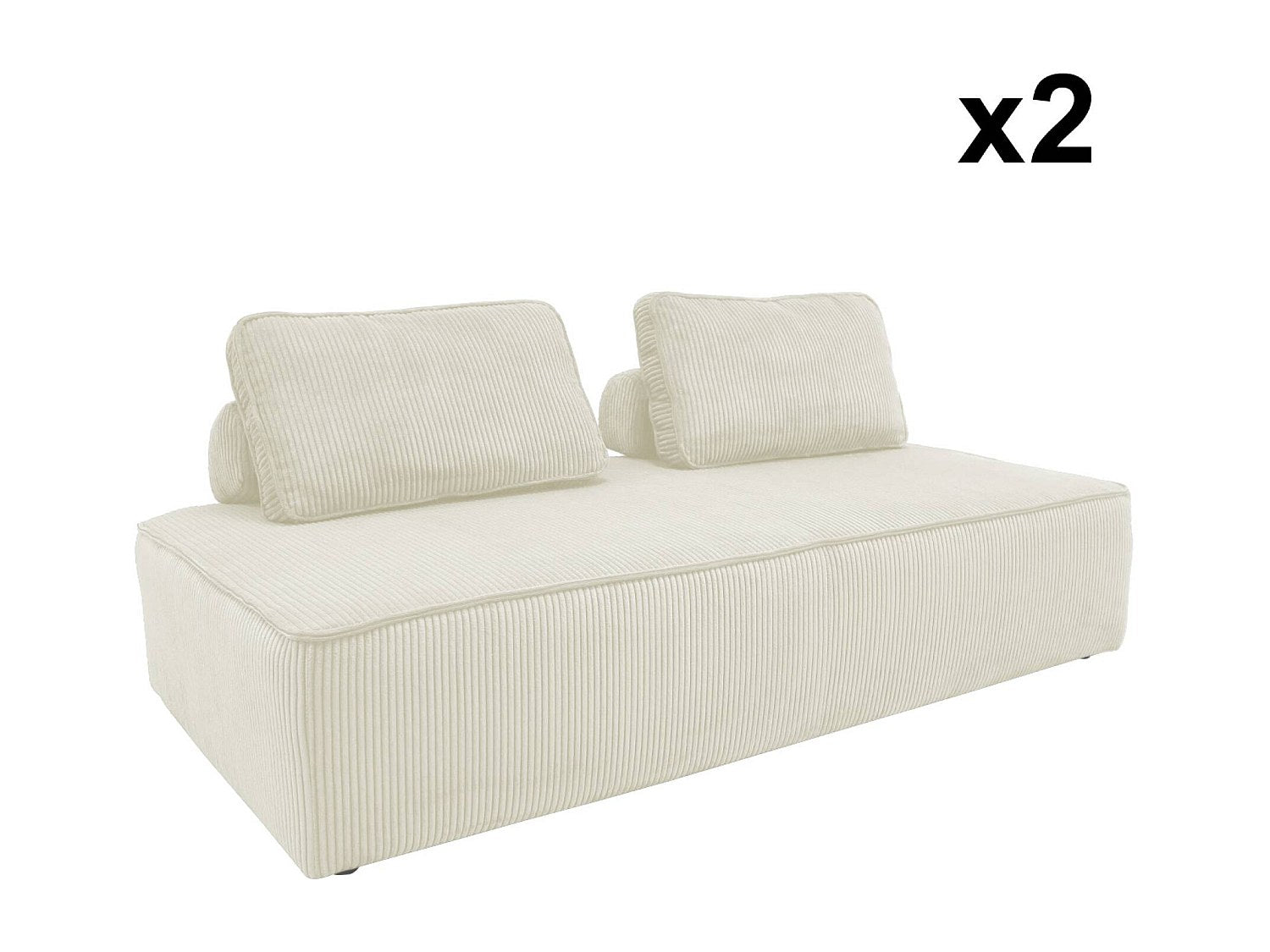 Chauffeuse modulable 2 places beige velours
