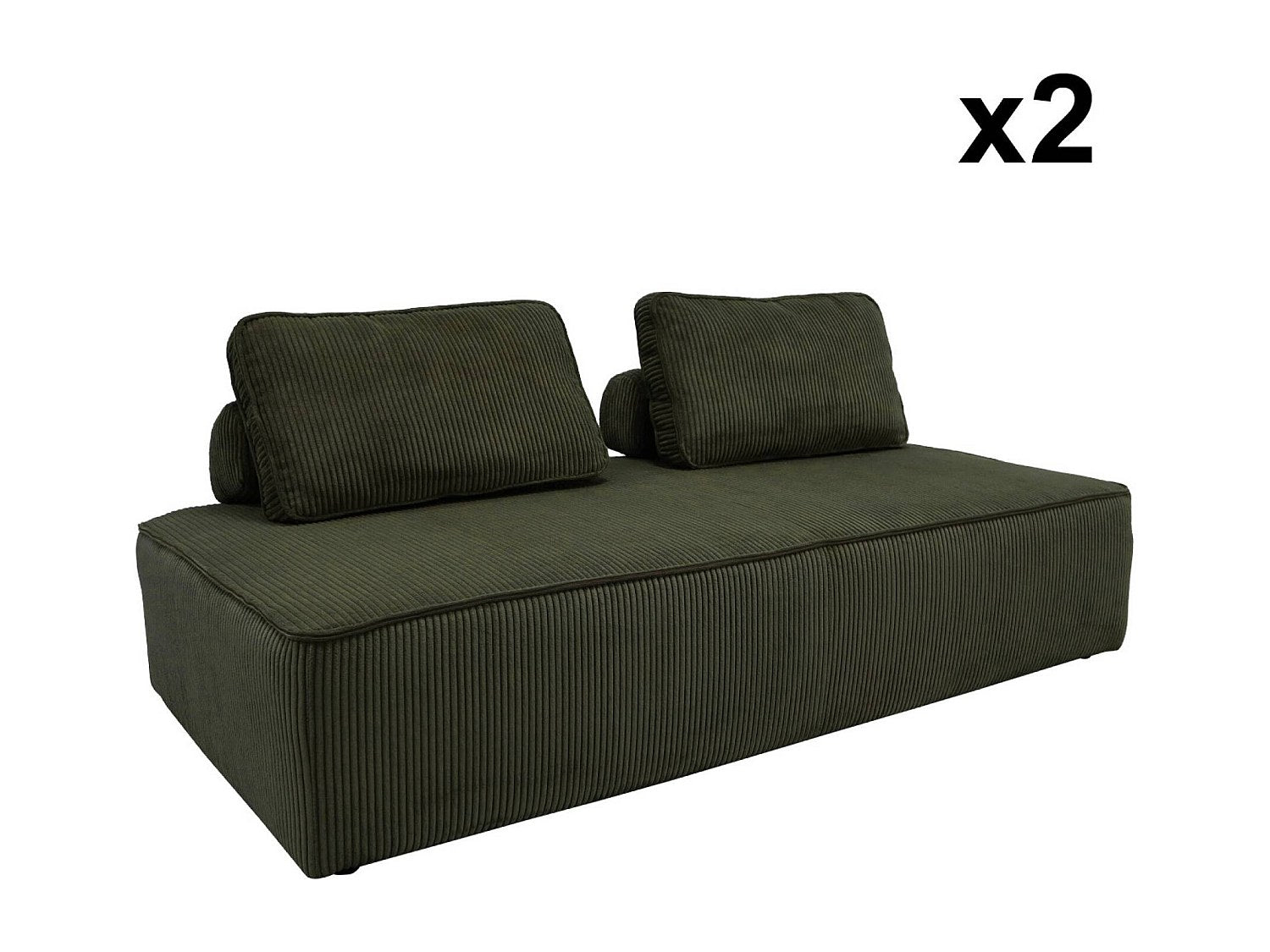 Chauffeuse modulable 2 places vert velours