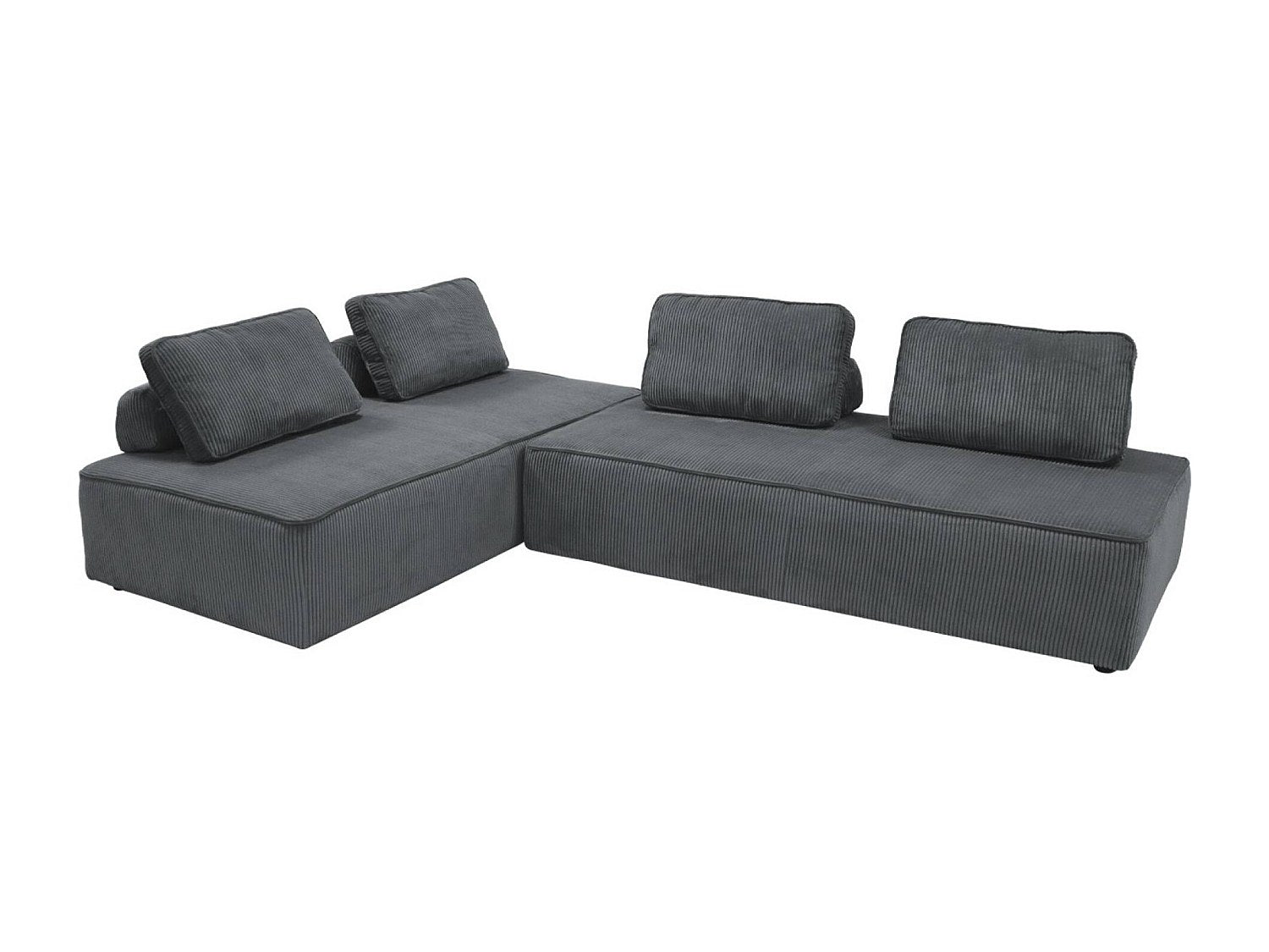 Chauffeuse modulable 2 places gris velours