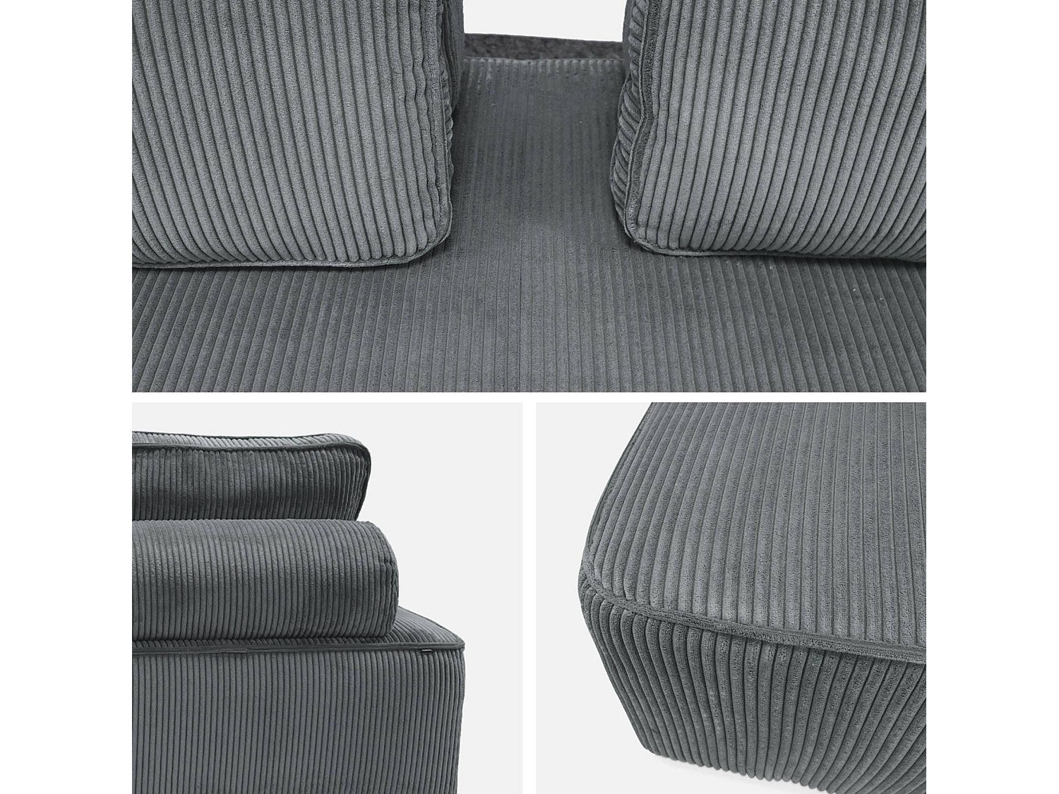 Chauffeuse modulable 2 places gris velours