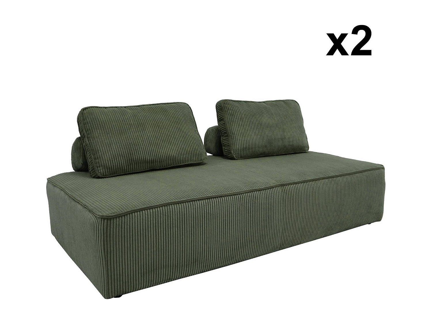 Chauffeuse modulable 2 places vert velours