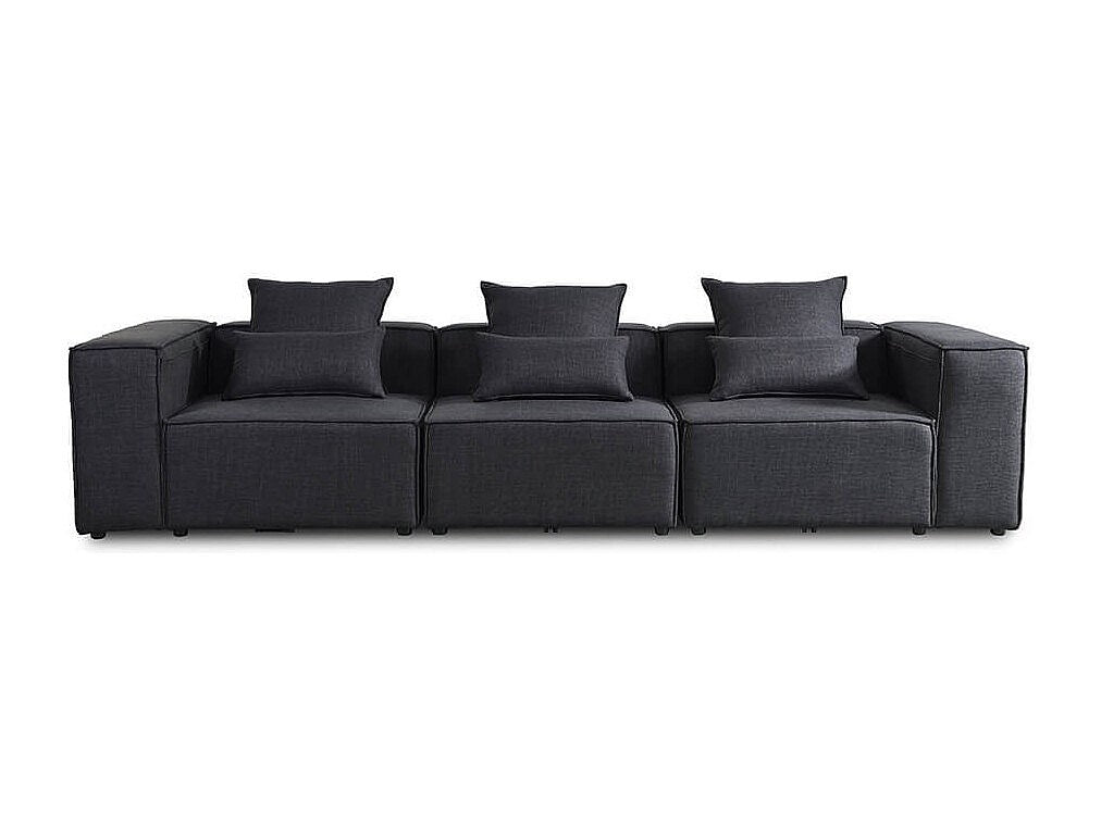 Canapé modulable gris tissu