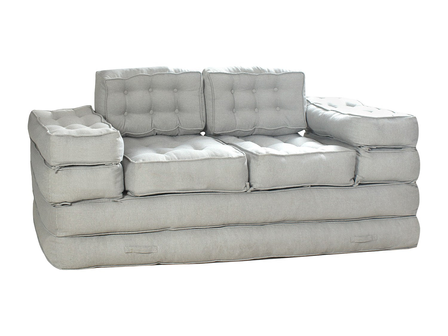 Canapé modulable convertible gris tissu