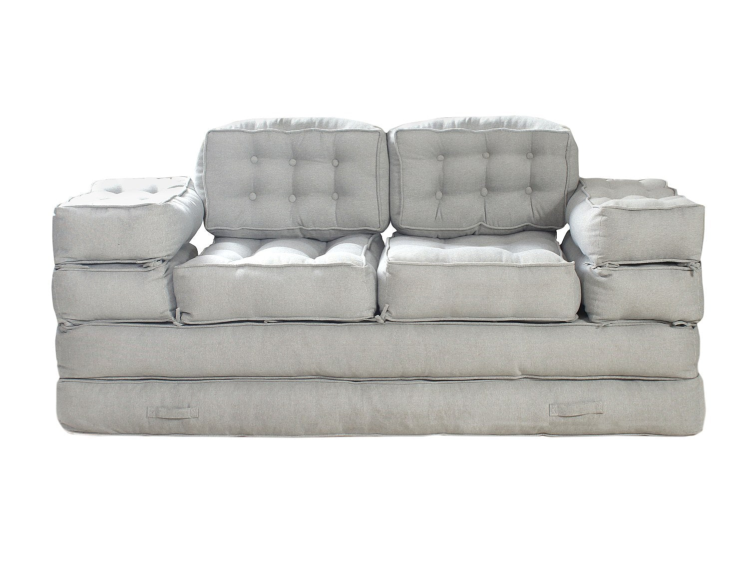 Canapé modulable convertible gris tissu