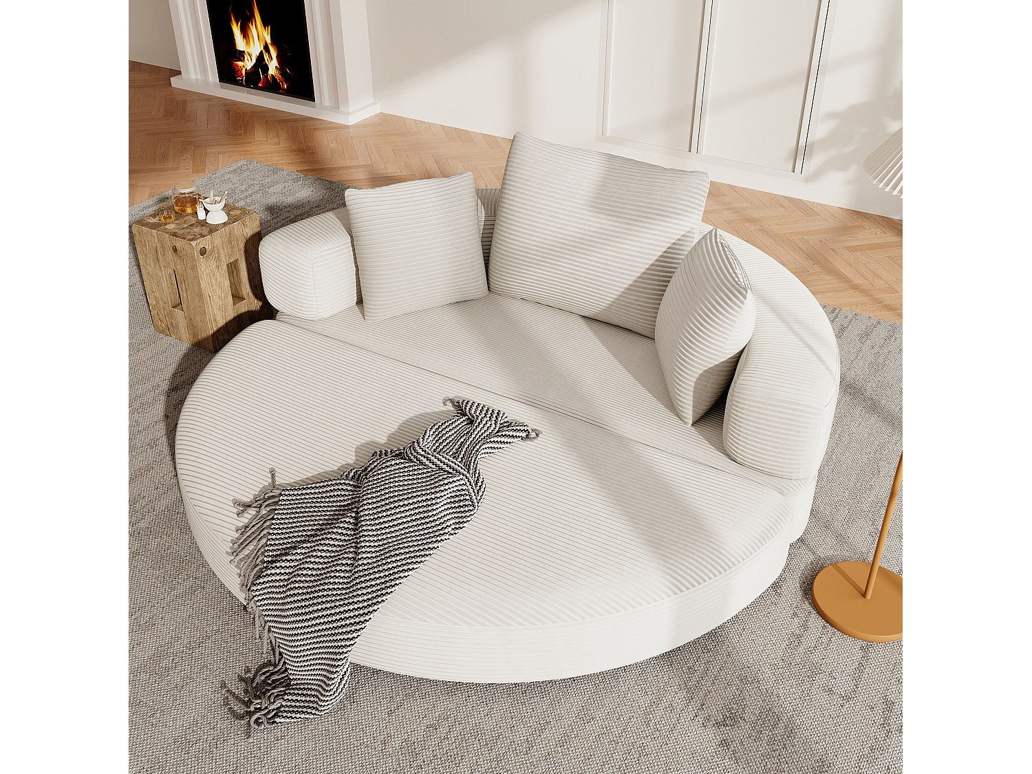 Canapé modulable convertible beige velours