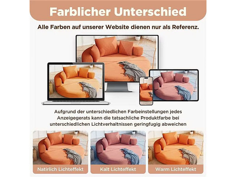 Canapé modulable convertible orange velours