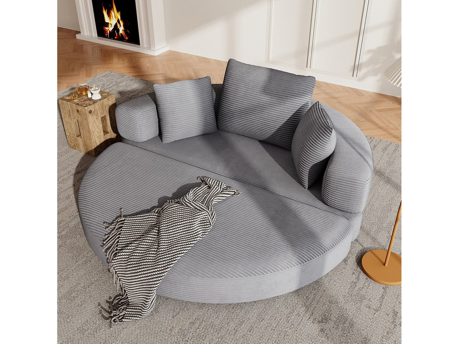 Canapé modulable convertible gris velours
