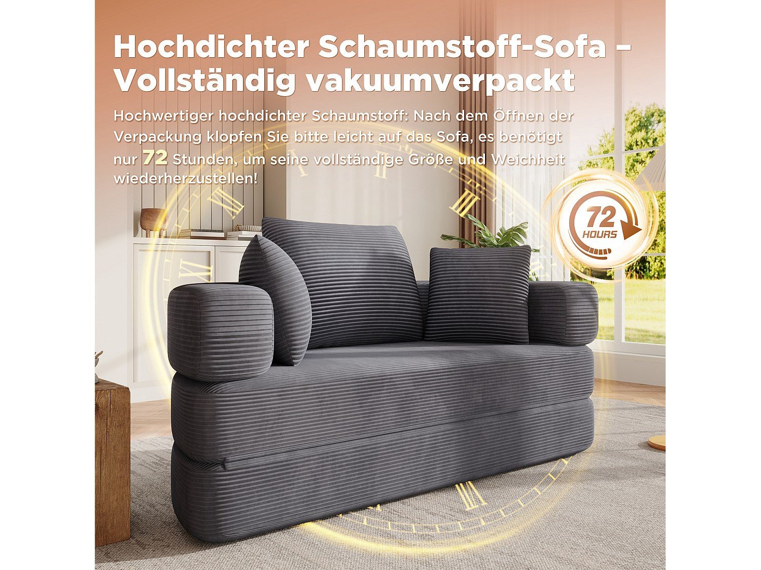 Canapé modulable convertible gris velours