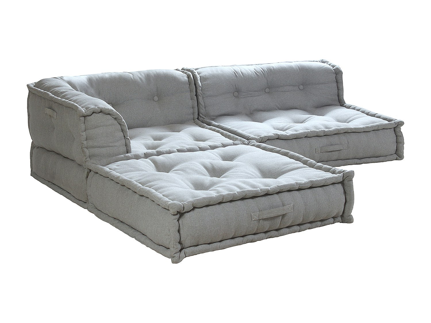 Canapé modulable gris tissu