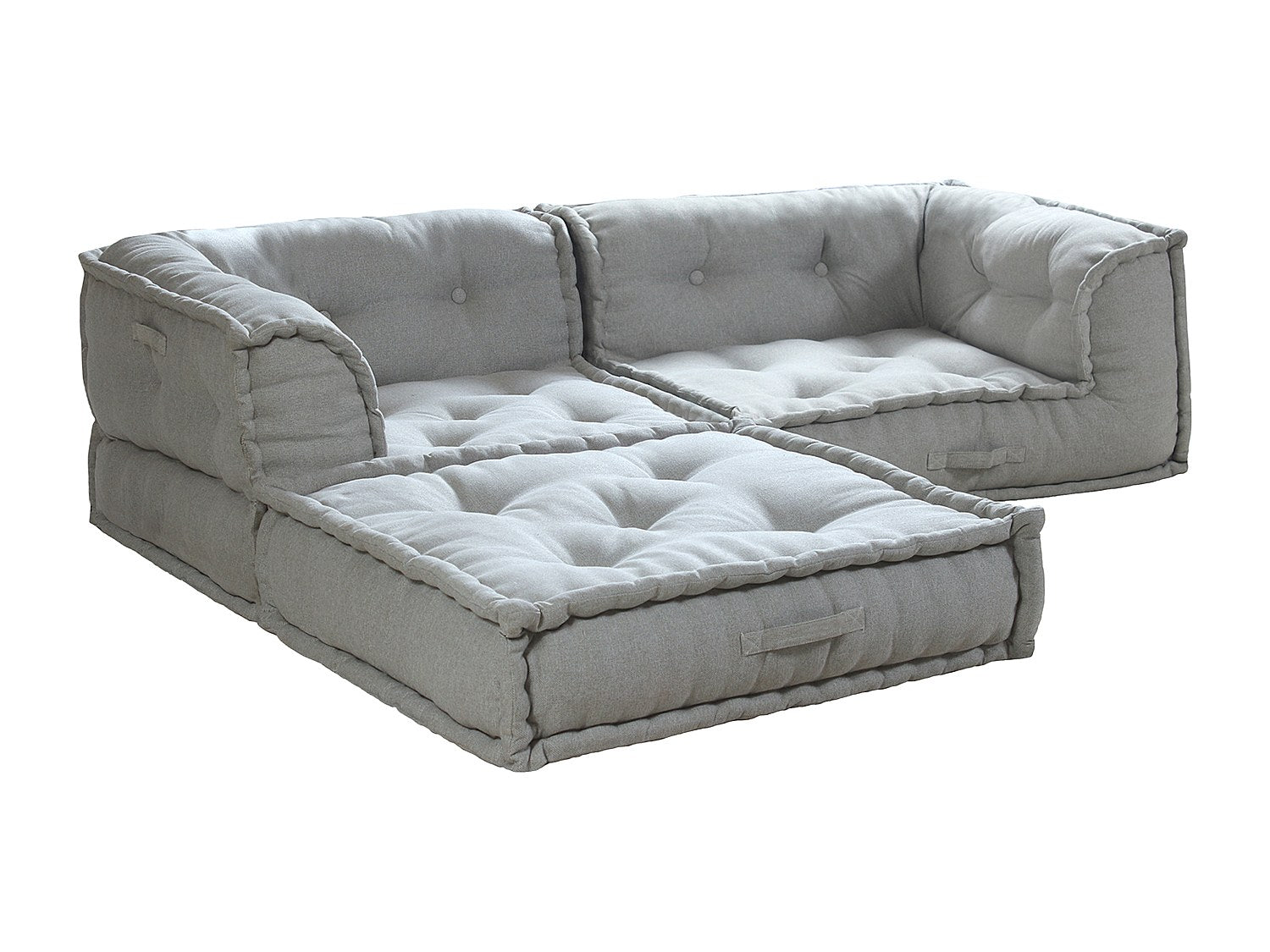Angle pour canapé modulable gris tissu