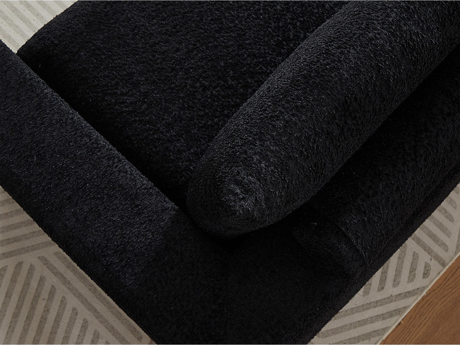 Angle pour canapé modulable 6 places noir tissu