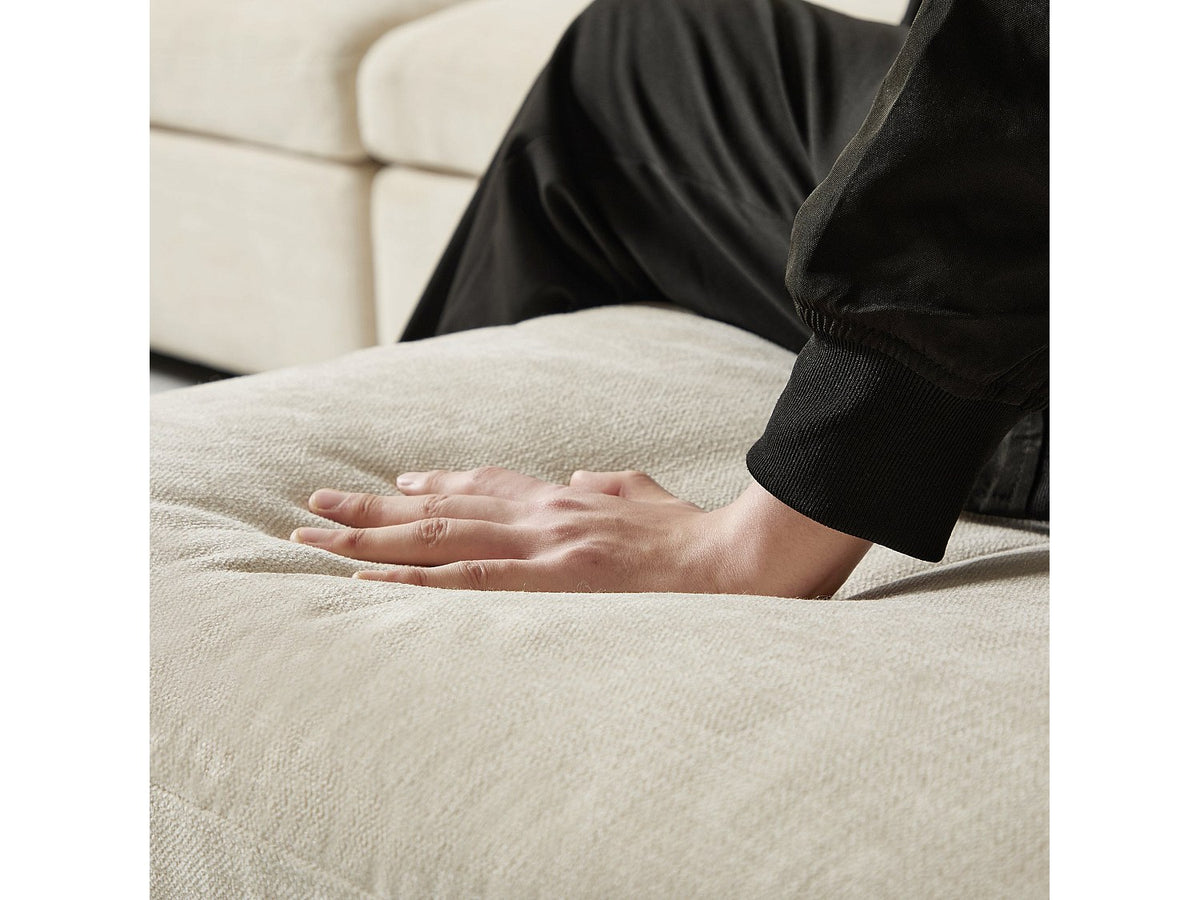 Canapé modulable 3 places beige tissu