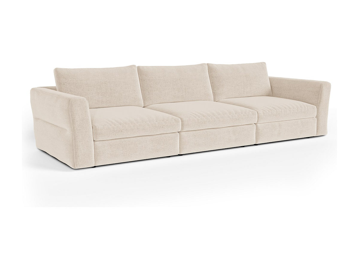 Canapé modulable 5 places beige tissu