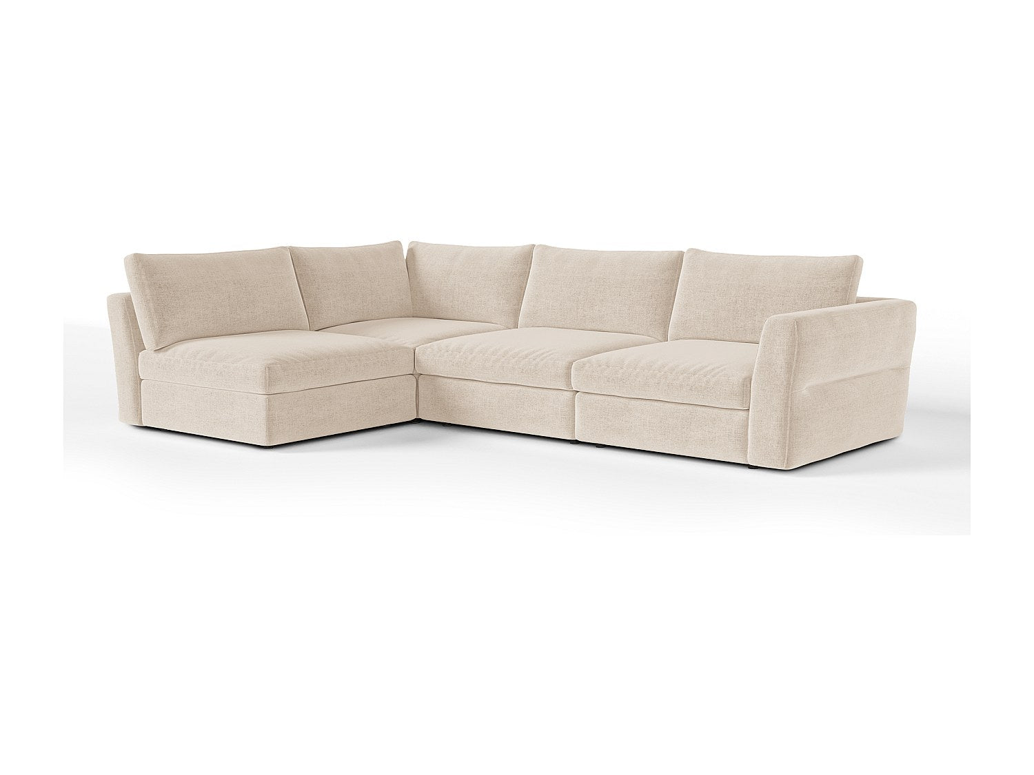 Canapé modulable 6 places beige tissu