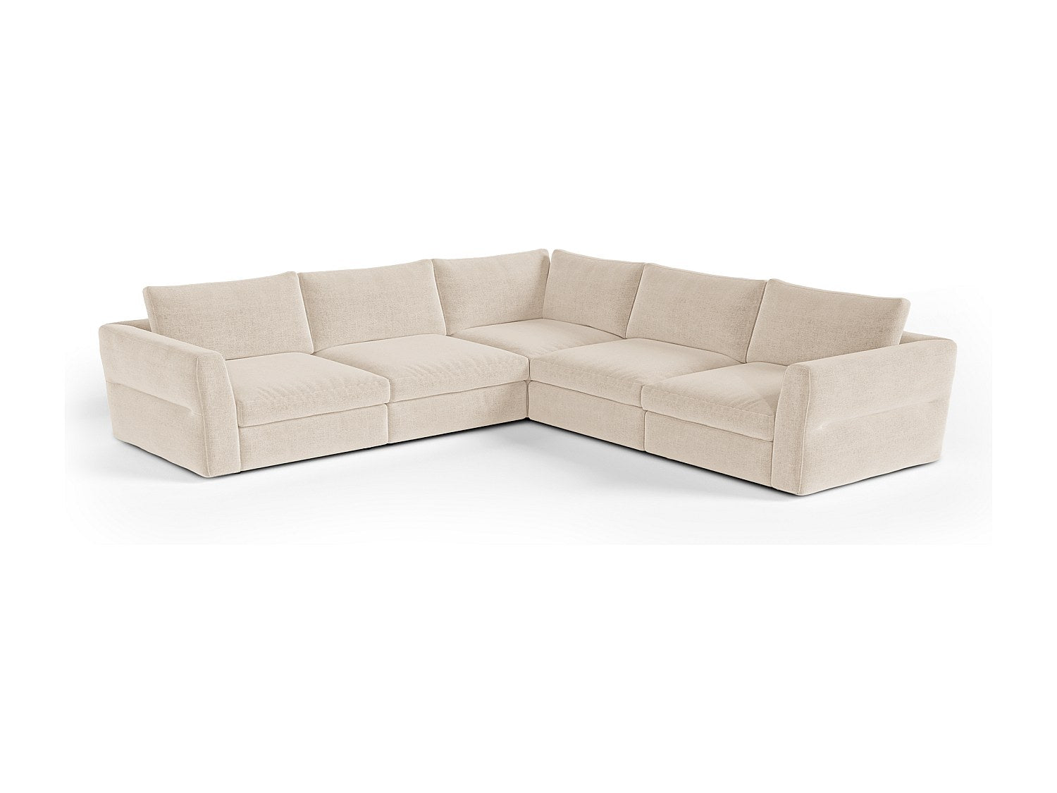 Canapé modulable panoramique 8 places beige tissu