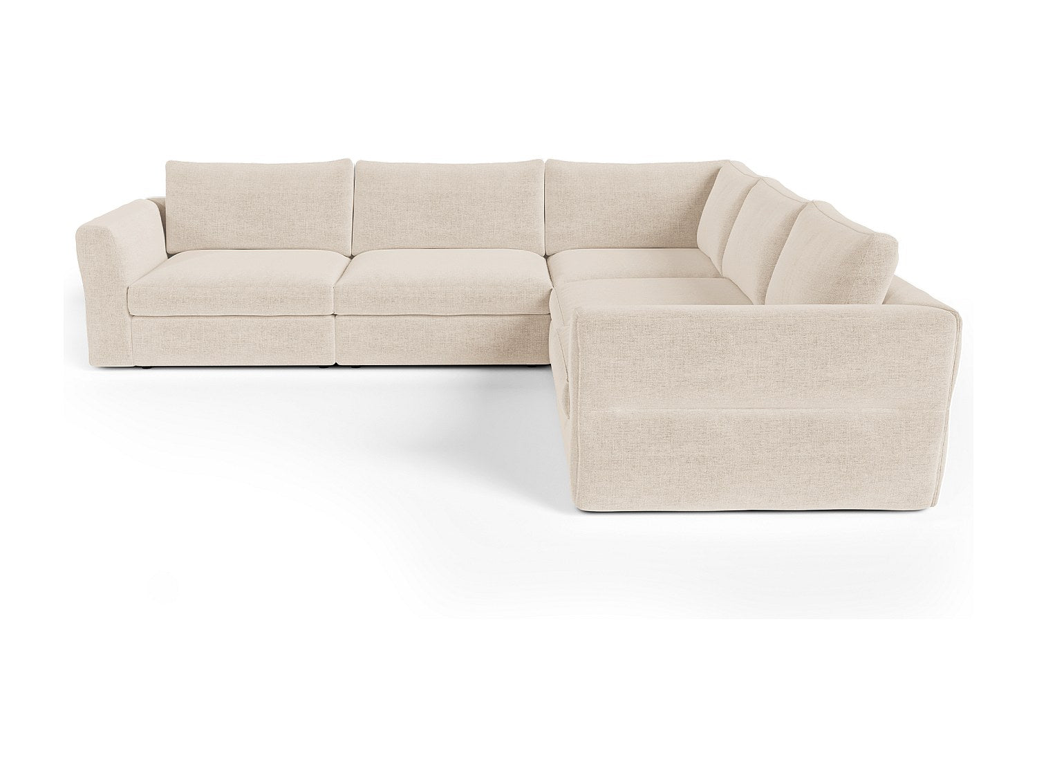 Canapé modulable panoramique 8 places beige tissu