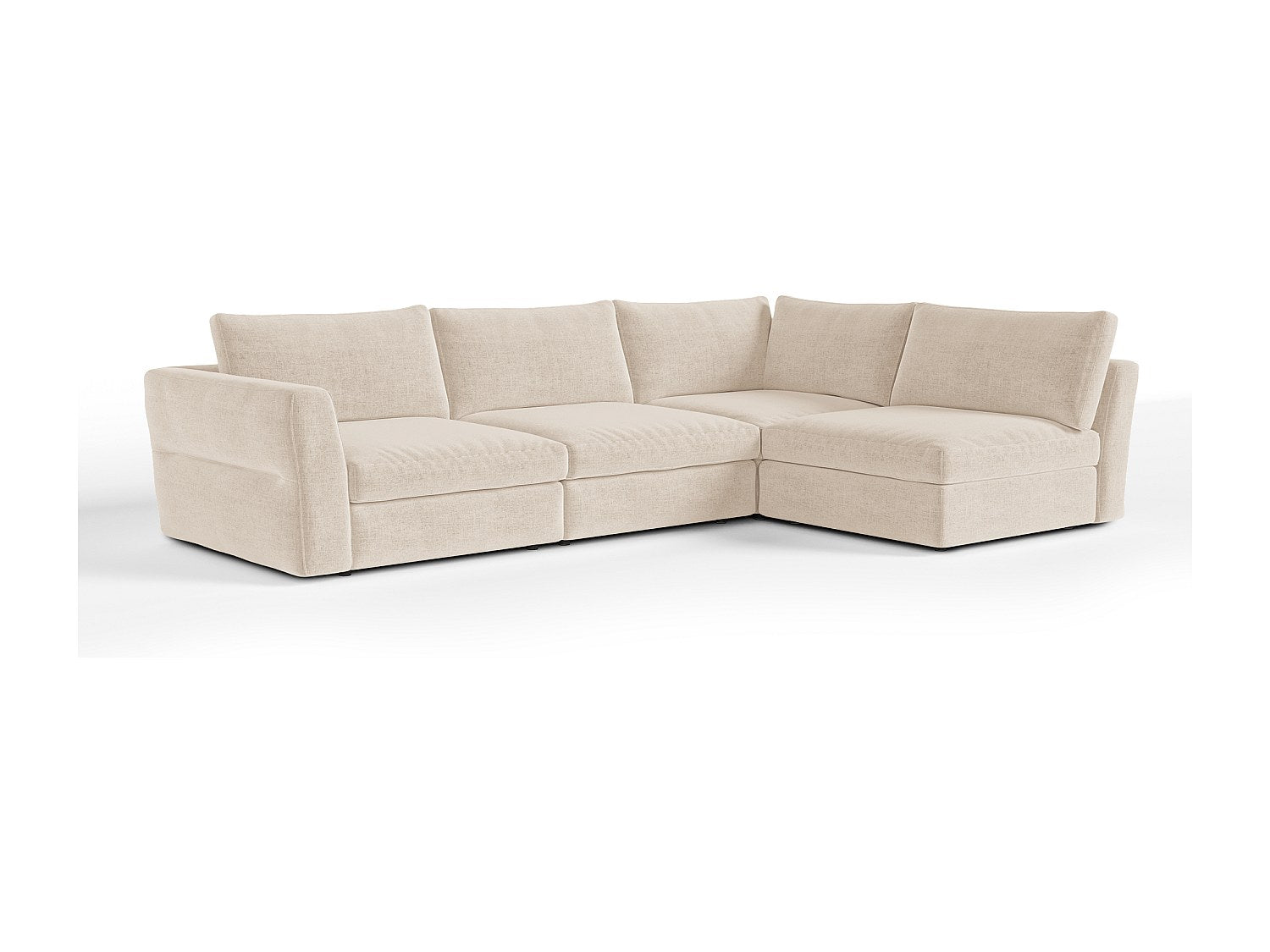 Canapé modulable 6 places beige tissu