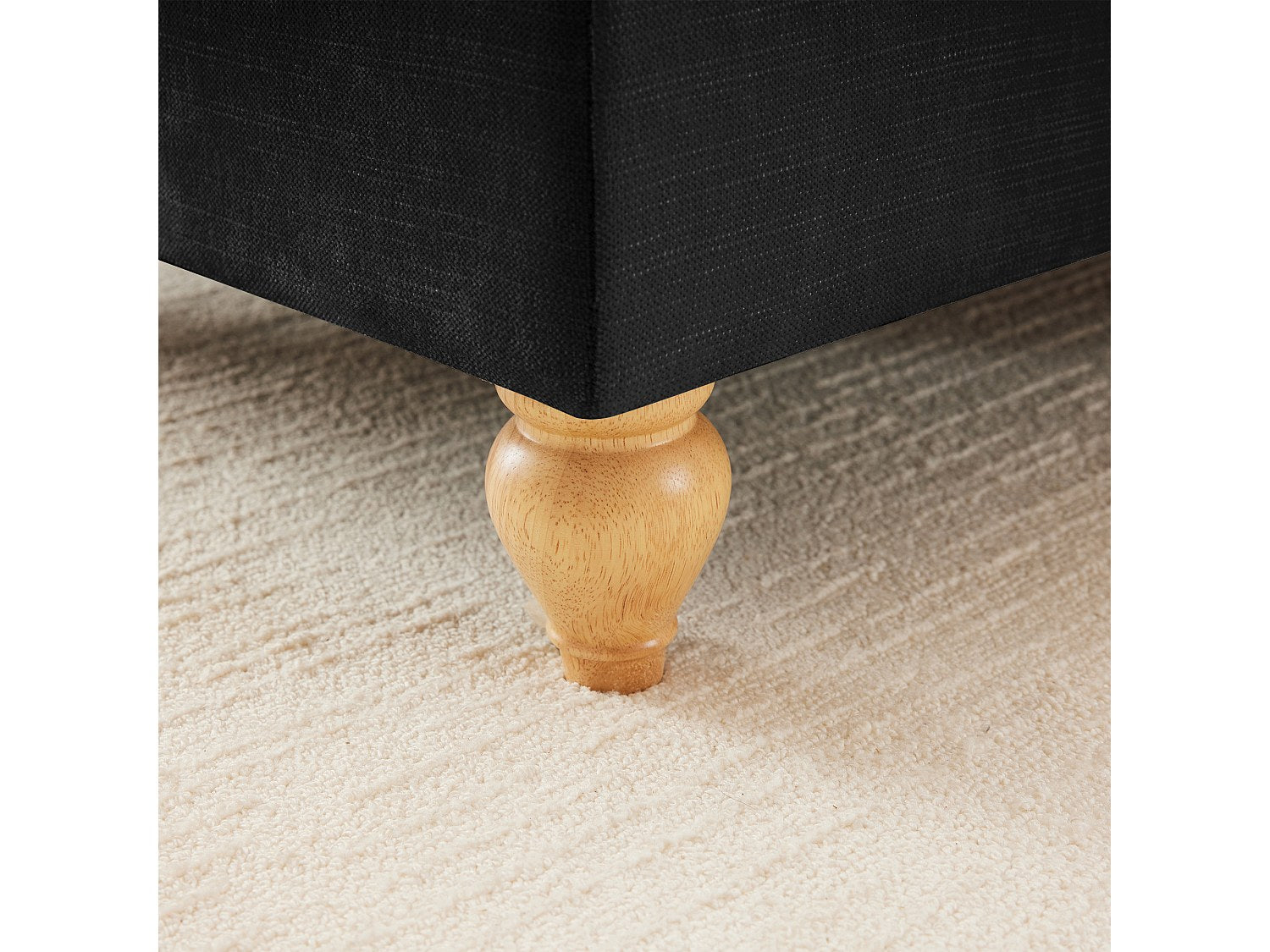 Angle pour canapé modulable 4 places noir tissu