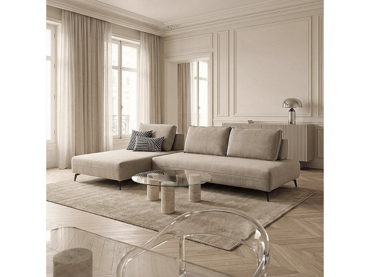 Canapé modulable 3 places beige tissu