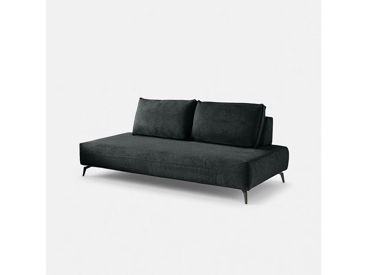 Canapé modulable 2 places noir tissu