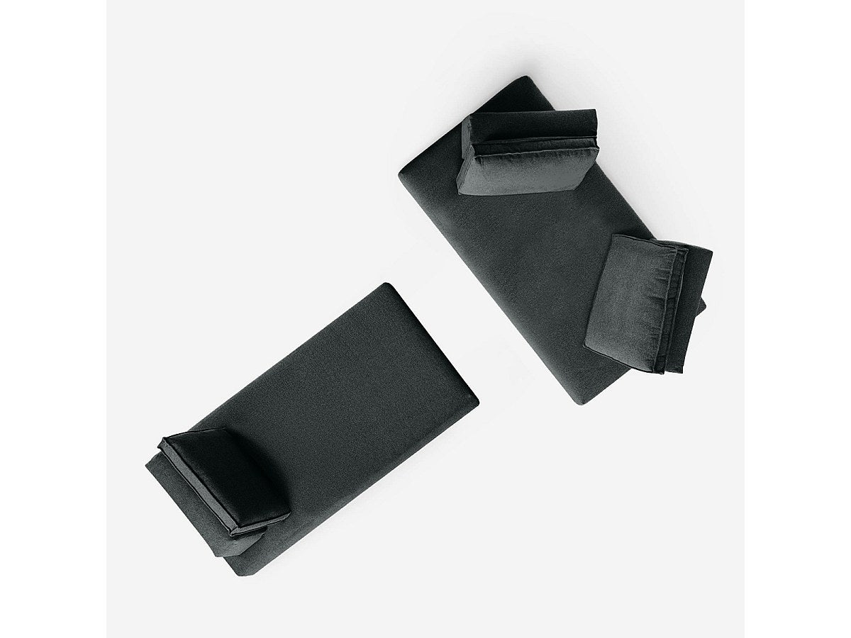 Canapé modulable 3 places noir tissu