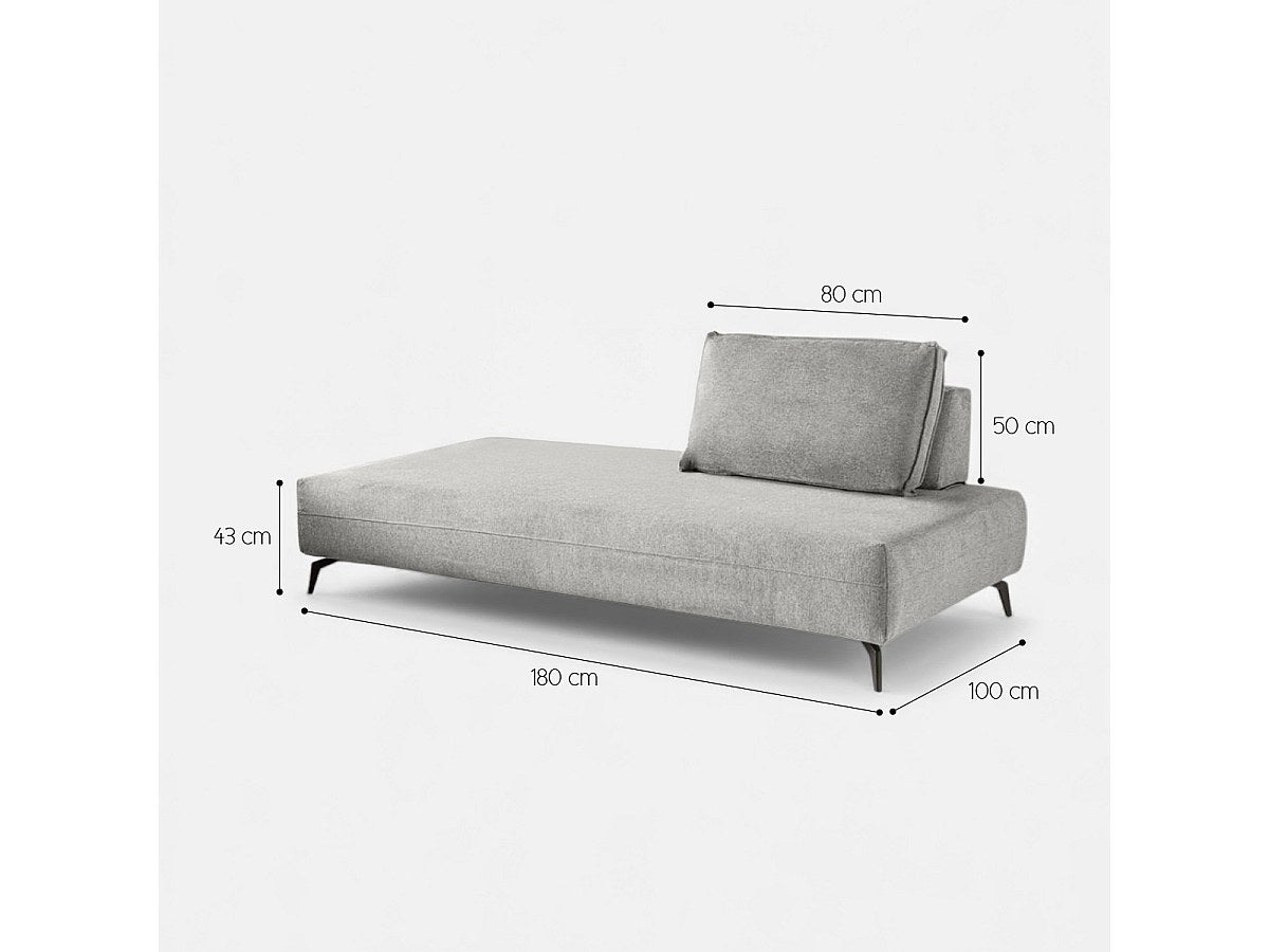 Méridienne pour canapé modulable noir tissu