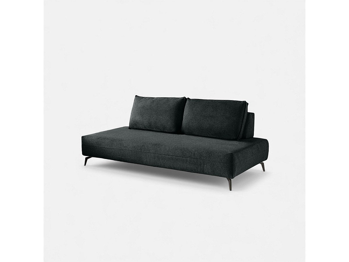 Canapé modulable 2 places noir tissu