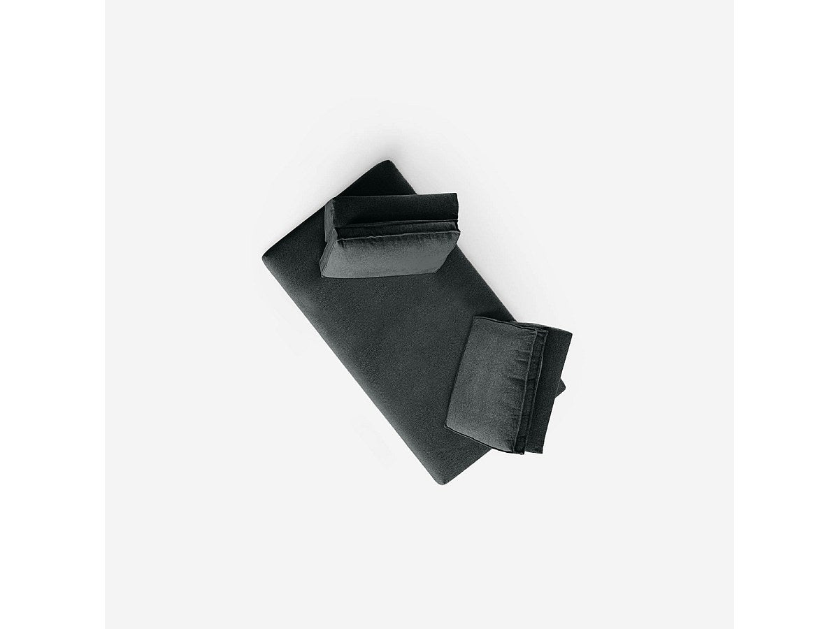 Canapé modulable 2 places noir tissu