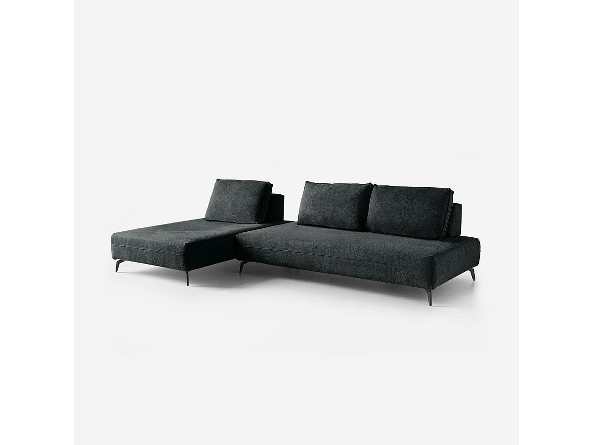 Canapé modulable 3 places noir tissu