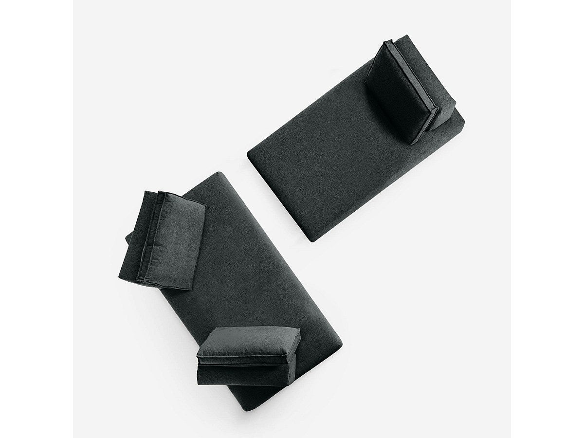 Canapé modulable 3 places noir tissu
