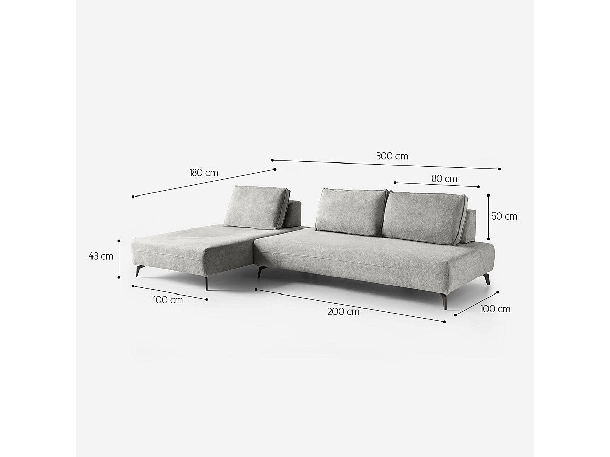 Canapé modulable 3 places noir tissu