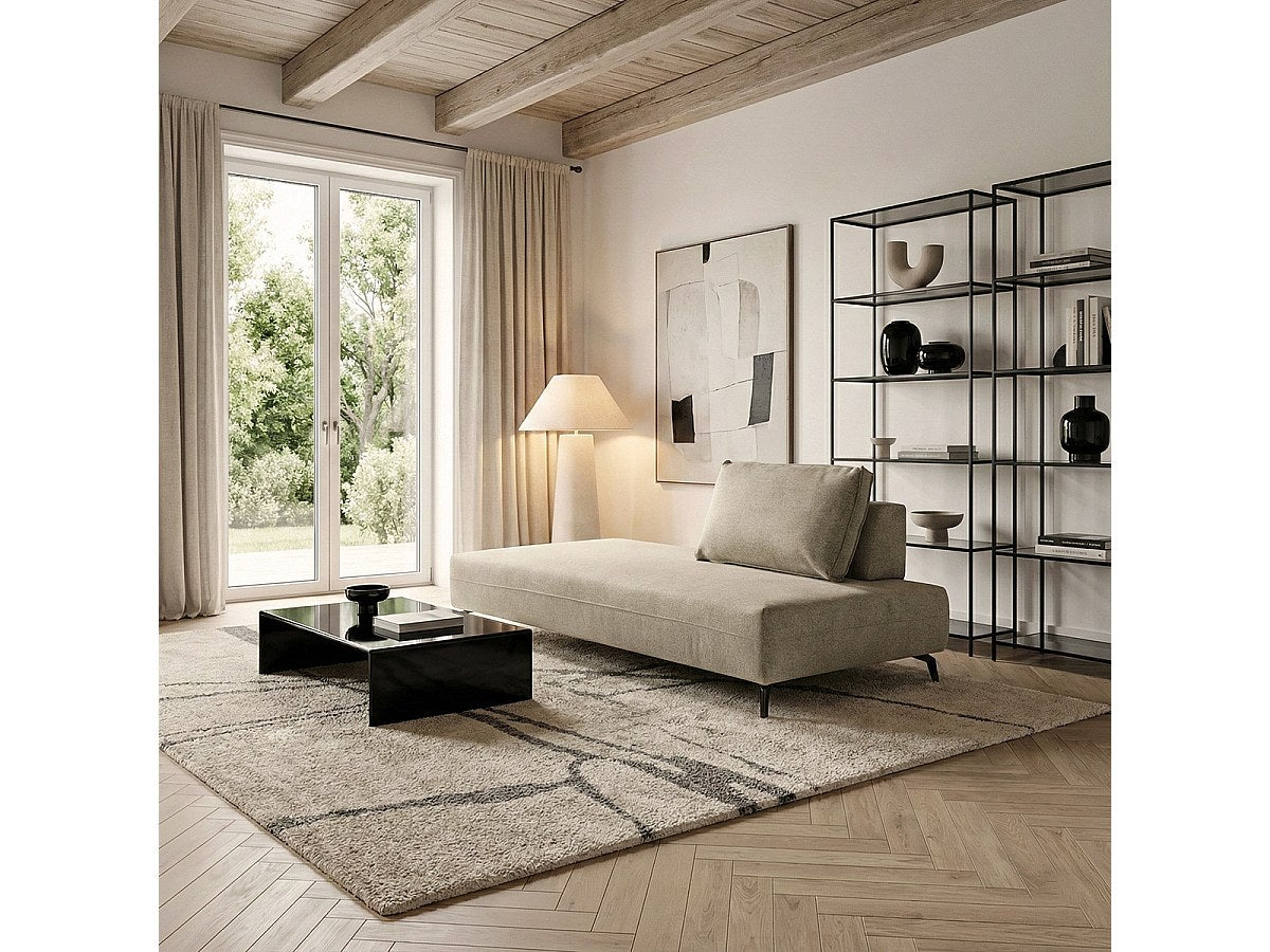 Méridienne pour canapé modulable beige tissu