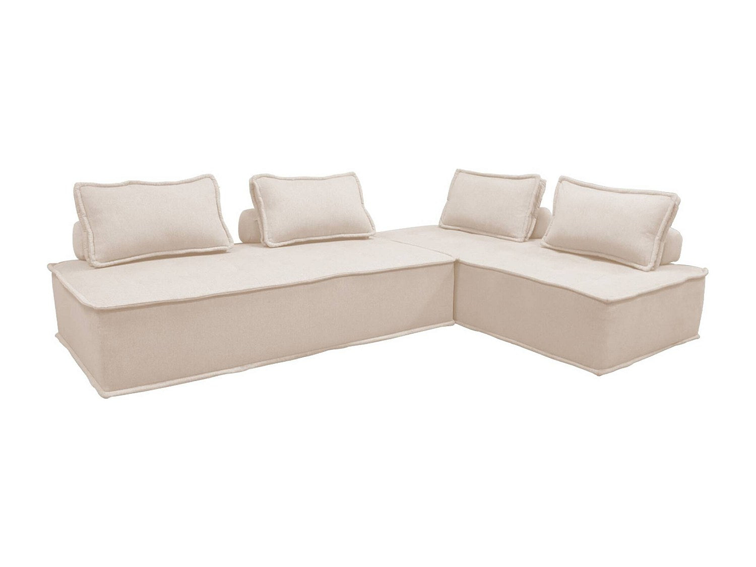 Chauffeuse modulable 2 places beige tissu