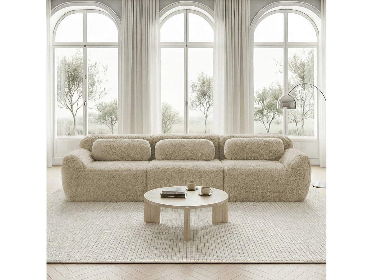 Canapé modulable 3 places vert velours