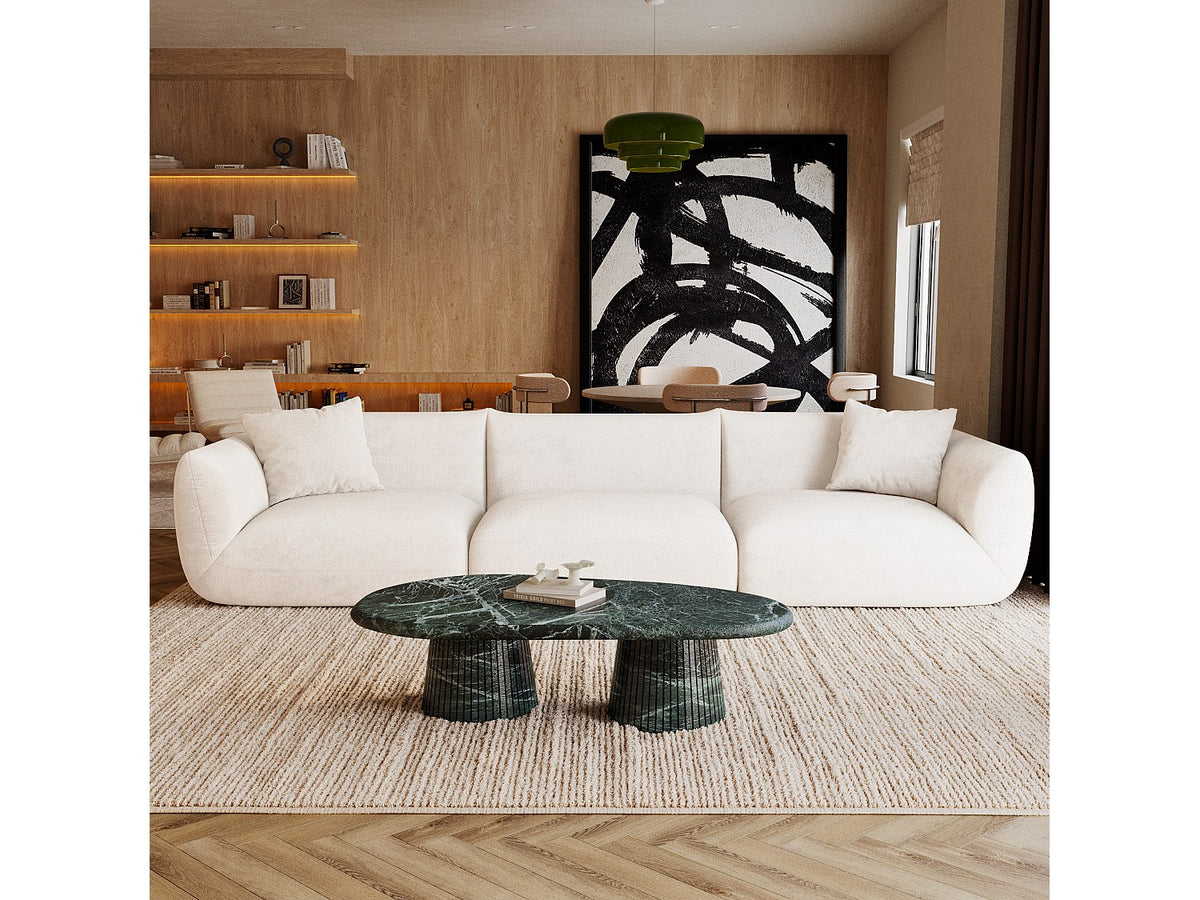Canapé modulable 5 places beige velours