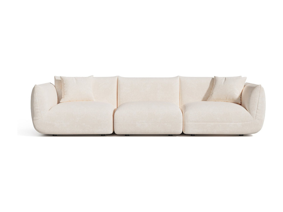 Canapé modulable 5 places beige velours