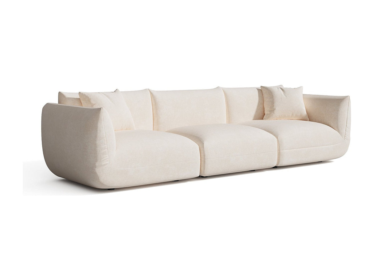 Canapé modulable 5 places beige velours