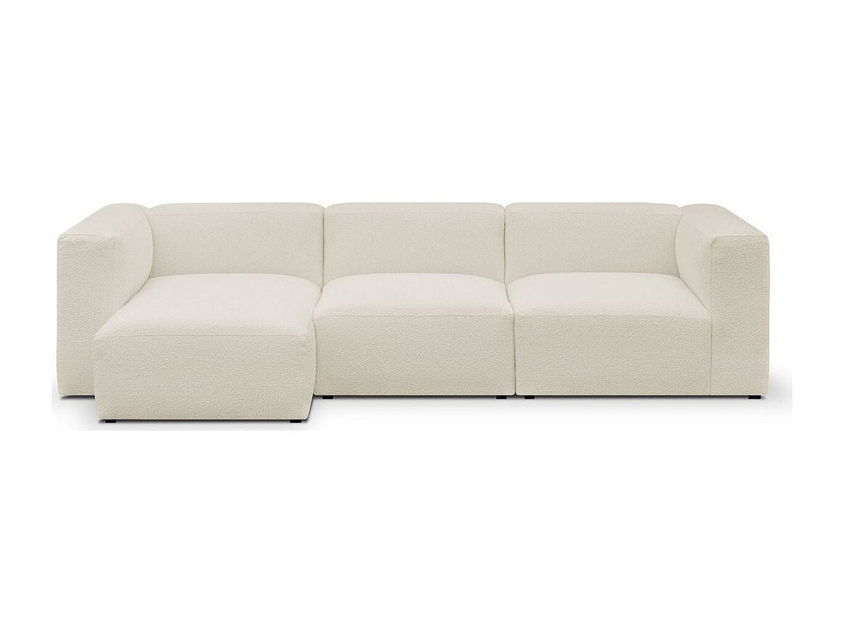Méridienne pour canapé modulable 4 places beige tissu