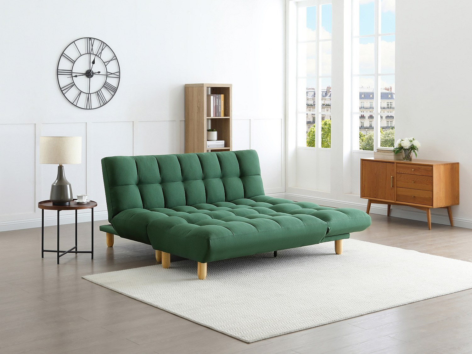Canapé modulable convertible vert tissu